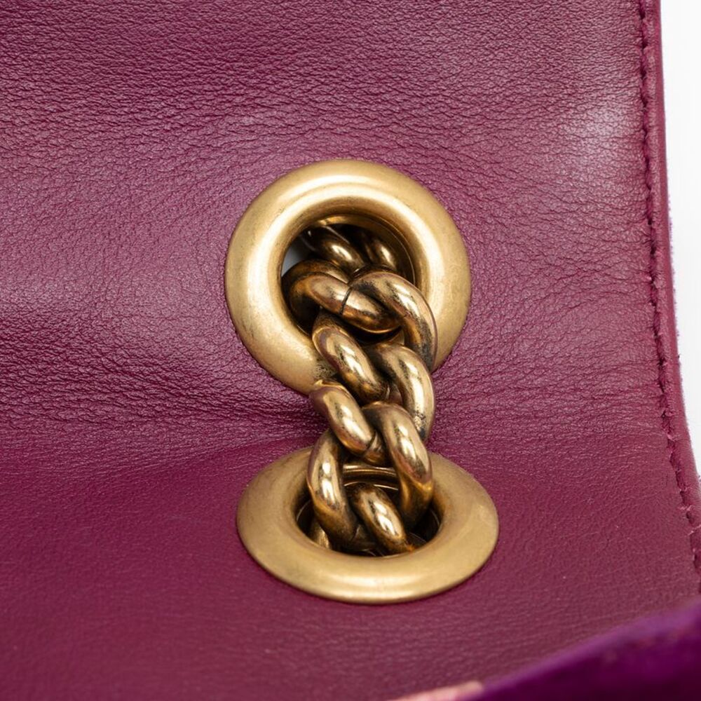 Gucci Matelasse Velvet GG Marmont Mini Flap  Bag - Picture 14 of 15